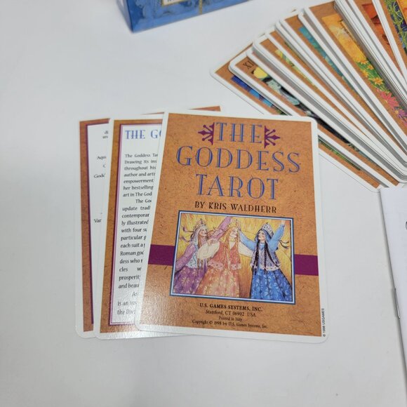 The Goddess Tarot Cards Deck Kris Waldherr 78 Cards + Booklet & Workbook - Picture 3 of 5
